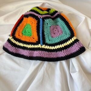 Handmade Multicolor Knit Bucket Hat